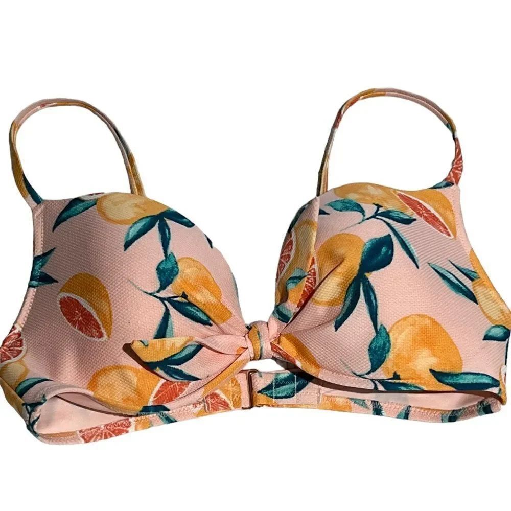 Shade and Shore Peach Citrus Bikini Top 36D